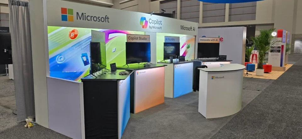 Microsoft Shines at AI+ Event with Bold Exhibit by Display Gurus